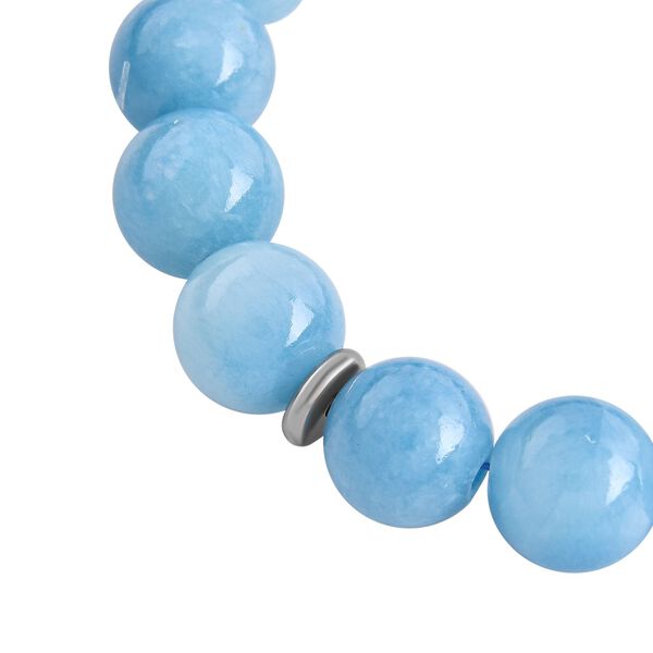 Blauer Quarzit Armband, (11-13mm), ca. 19 cm Reiner Edelstahl, ca. 200.00 ct image number 3