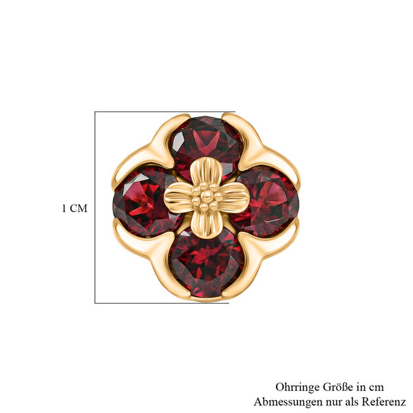 D'Joy AA Nat&uuml;rlicher Rhodolith Granat Ohrringe 925 Silber 750 Gelb Vergoldet ca. 2.30 ct image number 5