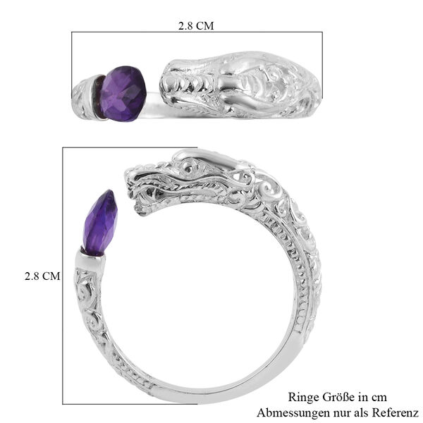 Royal Bali Kollektion - afrikanischer Amethyst-Ring, 925 Silber  ca. 1,30 ct image number 5