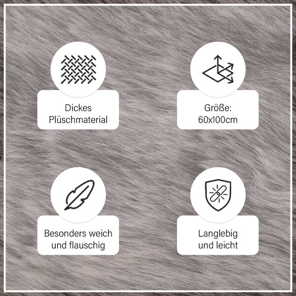 Kunstfell Teppich, Dunkelgrau image number 8