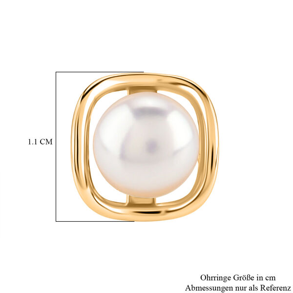 2er Set - Rosa S&uuml;&szlig;wasser Perle, Wei&szlig;e S&uuml;&szlig;wasser Perle Ohrringe, Nickelfreies Messing, Goldfarben image number 6