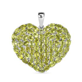 D’joy Peridot Anhänger 925 Silber rhodiniert ca. 12.04 ct