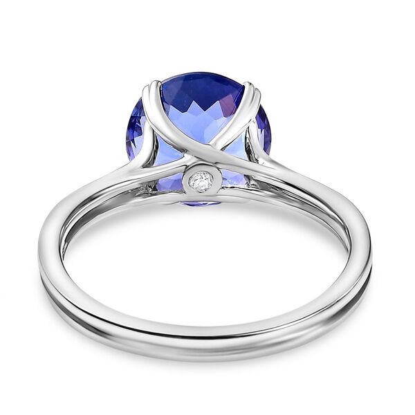 AAAA Tansanit, Wei&szlig;er Diamant Ring 950 Platin (Gr&ouml;&szlig;e 18.00) ca. 4.88 ct image number 6