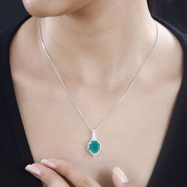 Verde Onyx Anh&auml;nger in 925 Silber - 4,02 ct. image number 3