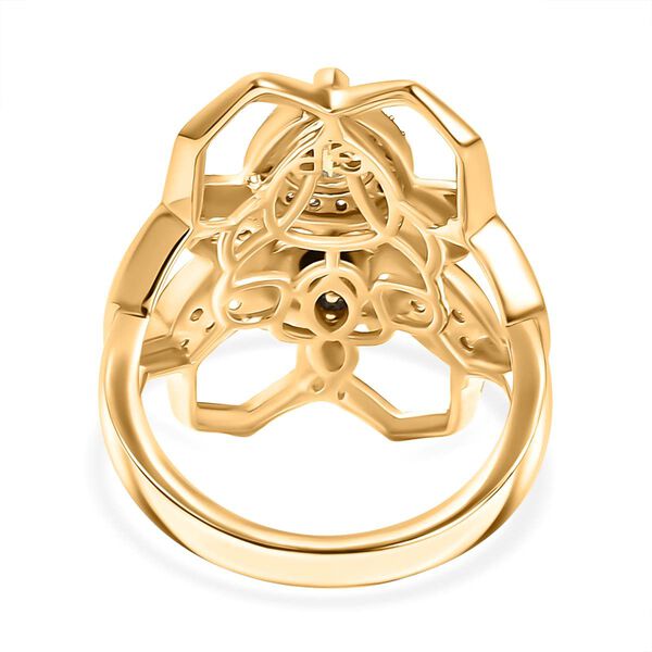 GP Queen Bee Kollektion - Citrin, Schwarzer Spinell Ring, 925 Silber 750 Gelbgold Vermeil (Größe 17.00) ca. 1.25 ct image number 5