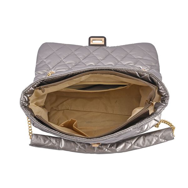 Stilvolle, gesteppte Crossbody-Tasche mit RFID Schutz, 32x23x10cm, beige image number 5