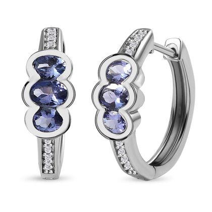 AA Tansanit Ohrringe 925 Silber platiniert ca. 1.35 ct