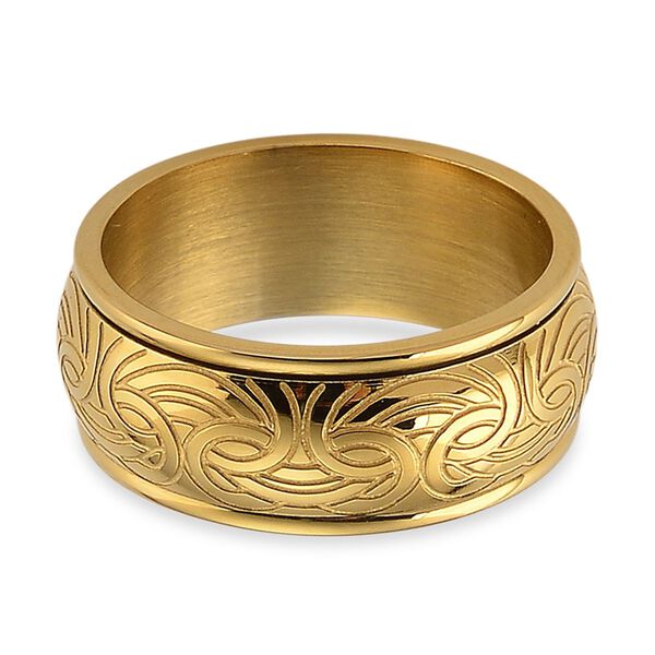 Spinning-Ring, 316L Edelstahl, (Gr&ouml;&szlig;e 18.00), Goldfarben, ca. 5,80g