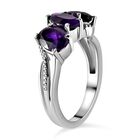 Afrikanischer Amethyst-Ring, (Größe 21.00) Edelstahl, ca. 2,16 ct image number 4