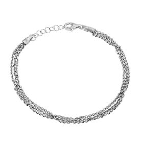 Italienisches Brillantina Armband, 925 Silber rhodiniert, ca. 18 cm, ca. 2,69g