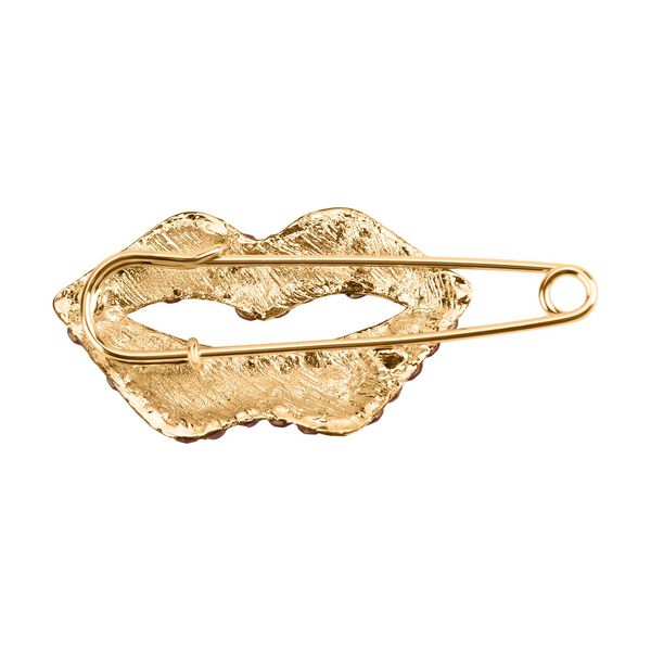 Rote Kristall-Brosche, Lippen image number 5