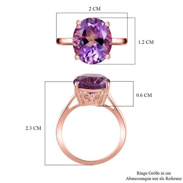 AA Rose De France Amethyst Ring 925 Silber ros&eacute;vergoldet (Gr&ouml;&szlig;e 16.00) ca. 4,82 ct image number 7