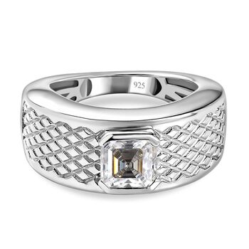 Moissanit Ring, 925 Silber platiniert (Gr&ouml;&szlig;e 20.00) ca. 1.16 ct