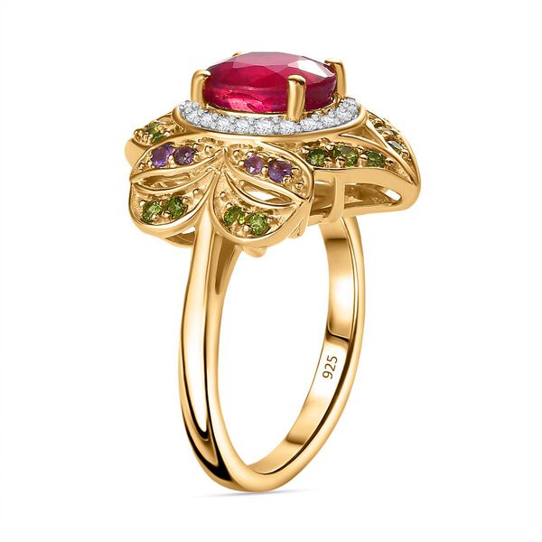 Afrikanischer Rubin und Chromdiopsid Ring, ca. 3.49 ct image number 5