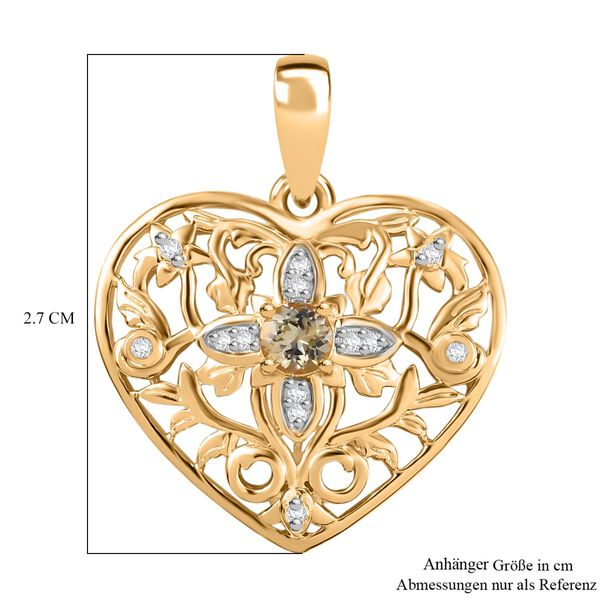 AA nat&uuml;rlicher goldener Tansanit und Moissanit Anh&auml;nger, ca. 0,34 ct. image number 6