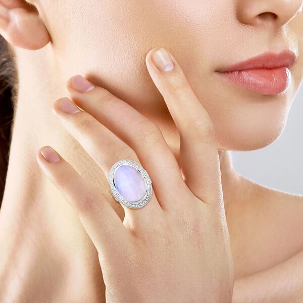 Regenbogen Mondstein Ring 925 Silber (Gr&ouml;&szlig;e 16.00) ca. 18,61 ct image number 2