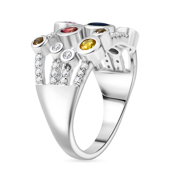 Multi Saphir und Moissanit Ring - 1,48 ct. image number 5