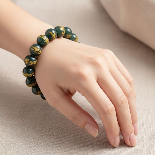 Flexibles, natürliches Olmek Jadeit Armband - 250 ct. image number 3