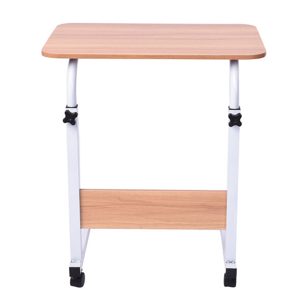 Betttisch auf R&auml;dern mit verstellbarer H&ouml;he, MDF - Platte, 60x40 cm, wei&szlig; image number 4