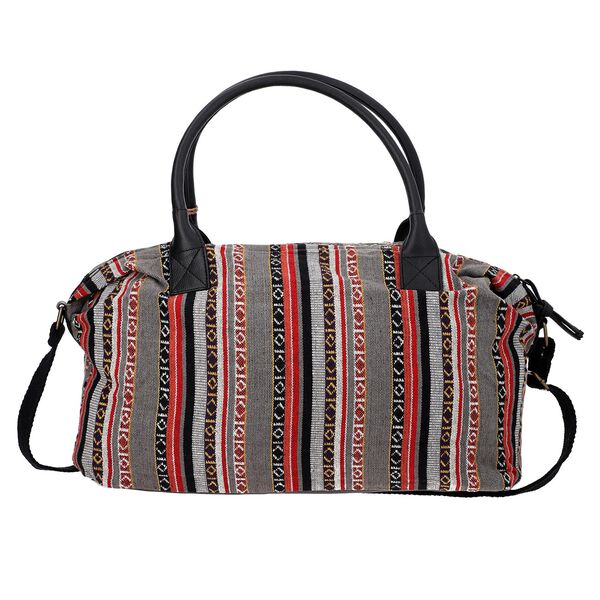 Boho Weekender-Tasche mit Quaste, Jacquard handgewebt, Ethniklook image number 4