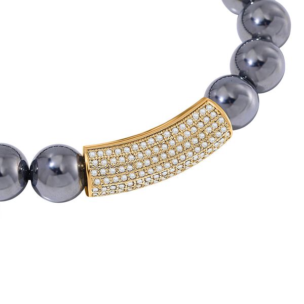 Terahertz, Wei&szlig;er Zirkonia Armband, flexibel, Messing, vergoldet image number 4