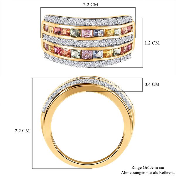 AAA mehrfarbiger Saphir und Zirkon-Ring - 2,43 ct. image number 6