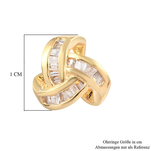 Liebesknoten wei&szlig;e Diamant-Ohrstecker, 925 Silber vergoldet - 0,25 ct. image number 5
