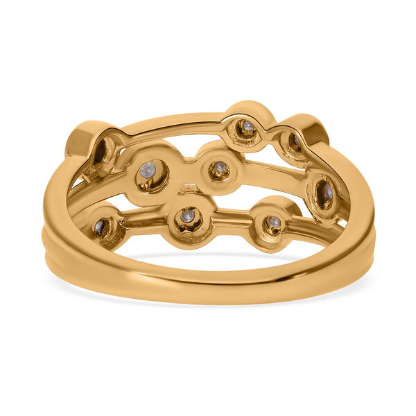 Wei&szlig;er Diamant Ring, 925 Silber Gelbgold Vermeil (Gr&ouml;&szlig;e 21.00) ca. 0.10 ct image number 6