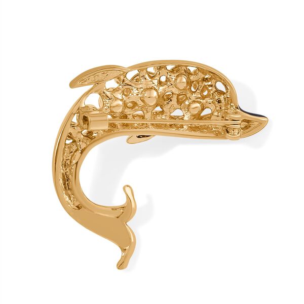 Schwarzer Kristall, Wei&szlig;er Kristall Brosche emailliert image number 3