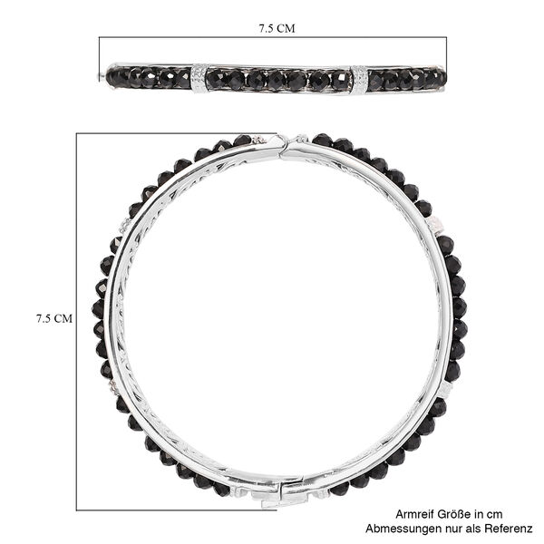 Schwarzer Spinell-Armreif, 19 cm, Messing platiniert ca. 28,10 ct image number 6