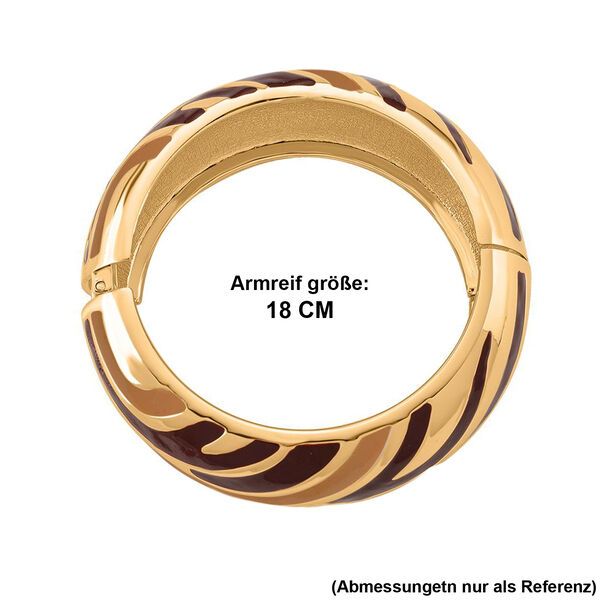 Emaille-Armreif im Wellen-Design, ca. 18 cm, Braun image number 7