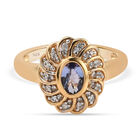 Tansanit und Zirkon-Ring, 925 Silber vergoldet  ca. 0,63 ct image number 0