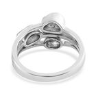Handgearbeiteter Polki Diamant 3 Stein Ring 925 Silber Platin-Überzug image number 4