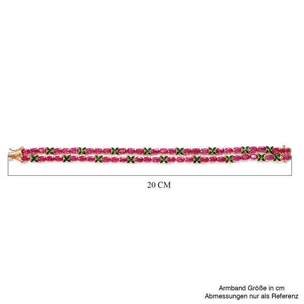 GP Italian Garden Kollektion - Afrikanisches Rubin, nat&uuml;rliches Chromdiopsid und Kanchanaburi blaues Saphir emailliertes Armband in Silber image number 5