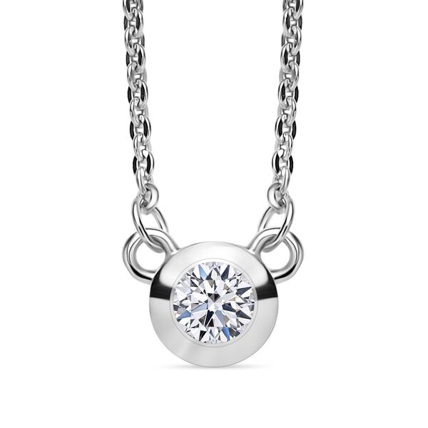 LUXURIANT SI-GH Labor Diamant 45cm Halskette, rhodiniert 925 Silber - 0,20 ct. image number 0