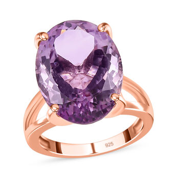 AAA Rose De France Amethyst Ring, 925 Silber ros&eacute;vergoldet (Gr&ouml;&szlig;e 19.00) ca. 12.30 ct