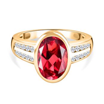 Labor Padparadscha Saphir und Zirkon Ring - 5,56 ct.