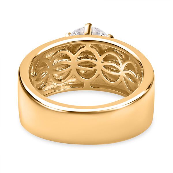 Moissanit Ring, 925 Silber Gelbgold Vermeil, (Größe 16.00) ca. 1.18 ct image number 6