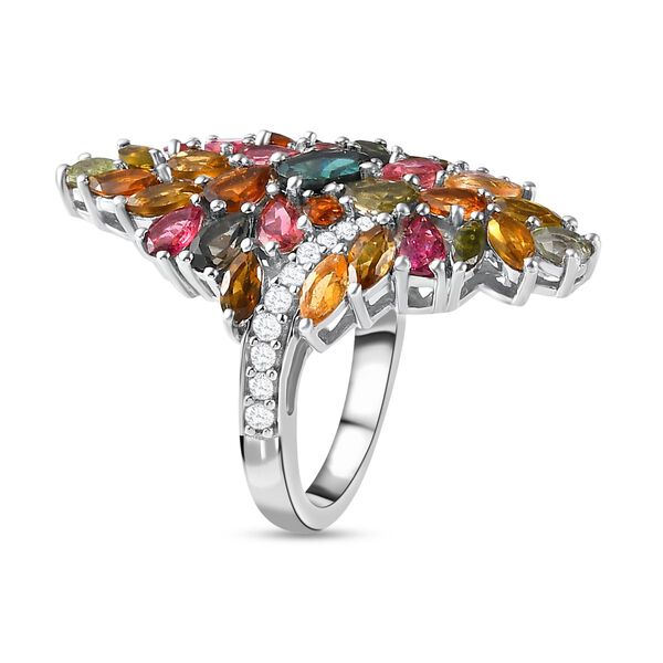Mehrfarbiger Turmalin Ring, 925 Silber platiniert, ca. 6.11 ct image number 5
