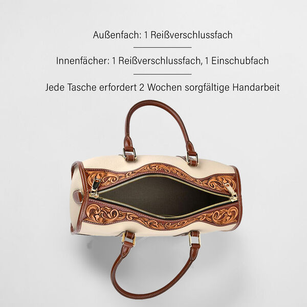 Grand Pelle  - Echtleder Umh&auml;ngetasche, 34,5x15x21 cm, beige image number 4