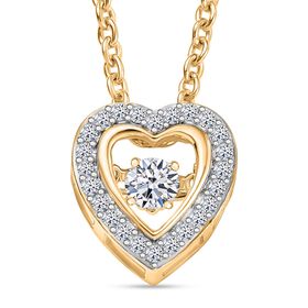 LUXURIANT DIAMOND - Lab Grown Diamant SI-GH Schmuckset 925 Silber 750 Gelbgold Vermeil ca. 0.25 ct