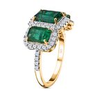 AAA Kagem sambischer Smaragd und Diamant-Ring in 585 Gelbgold - 3,99 ct. image number 4