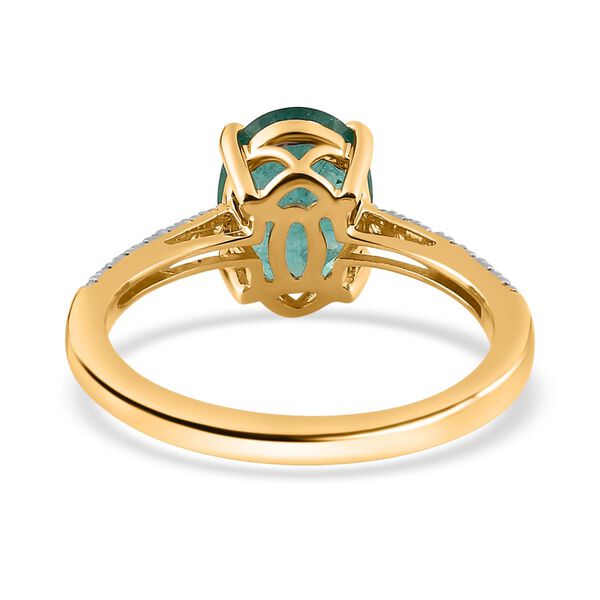 AA Kagem Sambischer Smaragd, Wei&szlig;er Diamant Ring, 375 Gold (Gr&ouml;&szlig;e 17.00) ca. 1.89 ct image number 6