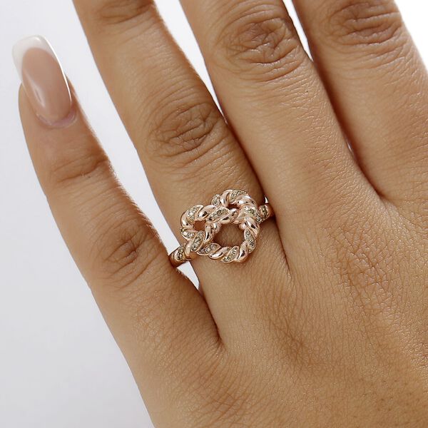 GP Amore Kollektion - Champagner Diamant und blauer Saphir Ring und Anh&auml;nger mit 50cm Kette image number 9