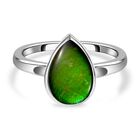 Kanadischer Ammolit Ring, 925 Silber platiniert (Größe 17.00) ca. 2.27 ct