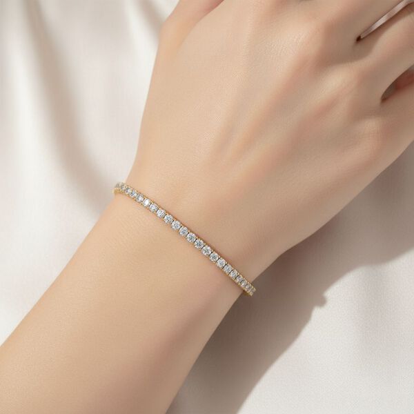 D'Joy Moissanit Armband ca. 18 cm 925 Silber 750 Gelbgold Vermeil ca. 4,94 ct. image number 2