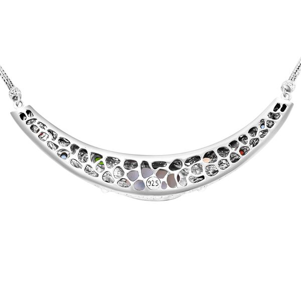 Regenbogen Mondstein, Roter Granat Halskette ca. 50 cm 925 Silber ca. 18.43 ct image number 5