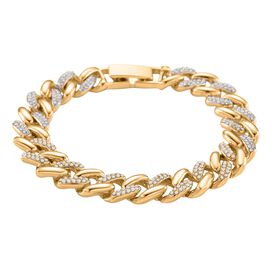 Weißer Kristall Armband ca. 19 cm, Goldfarben