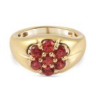 Roter Saphir Ring 925 Silber vergoldet (Größe 16.00) ca. 0,97 ct