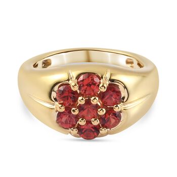 Roter Saphir Ring 925 Silber vergoldet (Gr&ouml;&szlig;e 16.00) ca. 0,97 ct